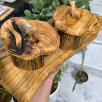شکلات خوری چوبی روستیک درب دارساخته شده از چوب زیتون جنگلی ماورایی